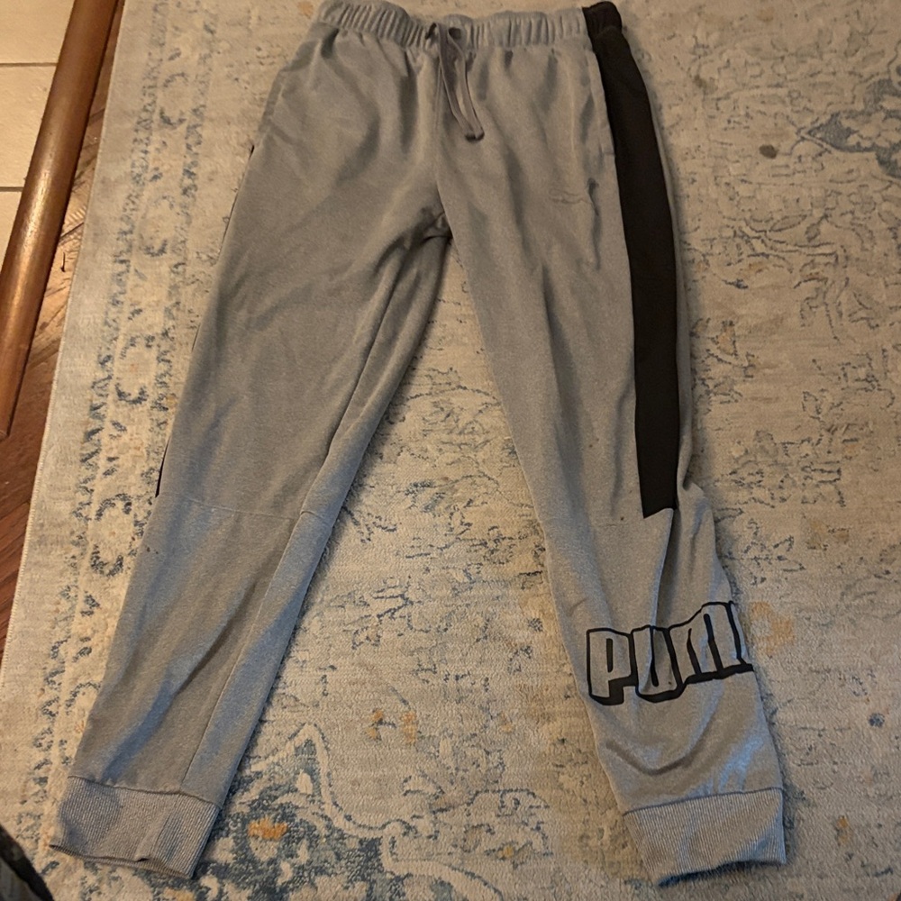 Puma Gray Sweatpants with Black Accent